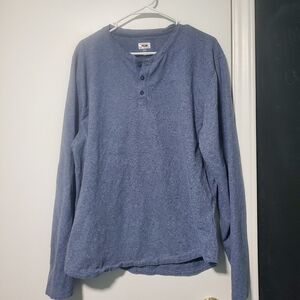 Joseph Abboud Mens Blue Long Sleeve Henley Shirt Size XXL
